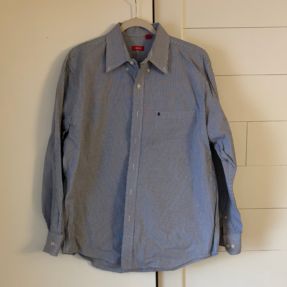 Izod Light Blue Pinstripe Button-Down Shirt